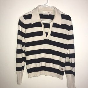 Blue and white striped Tommy Hilfiger sweater